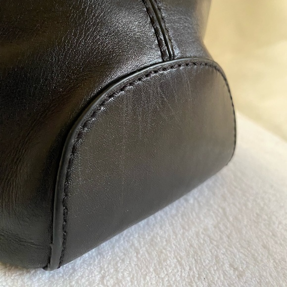 Kate Spade Savona Paige black leather hobo shoulder bag green floral lining - Picture 9 of 12